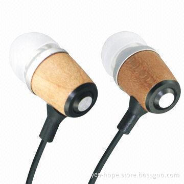 In-ear Stereo Wood Earphone, 32Ω Impedance